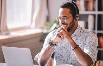man attending linkedin events